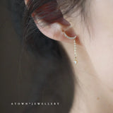 925 Silver Mini Tassel Earrings with Zirconia Diamonds