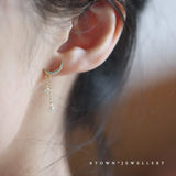 925 Silver Mini Tassel Earrings with Zirconia Diamonds