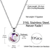 Moon Urn Necklace Ashes Pendant Cremation Jewelry for Women Men