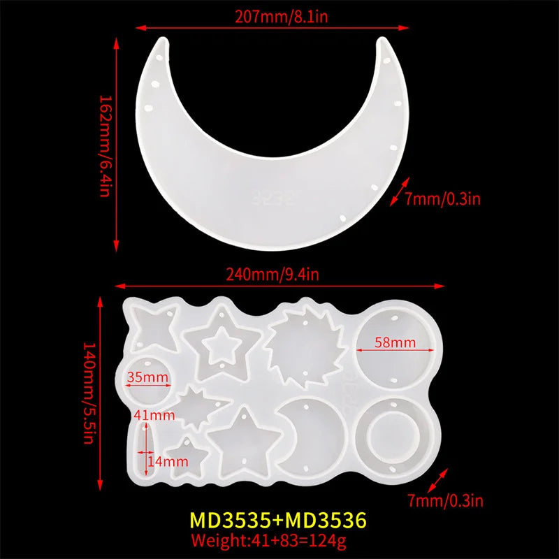 Moon Wind Chime Silicone Mold for Jewelry Epoxy Resin