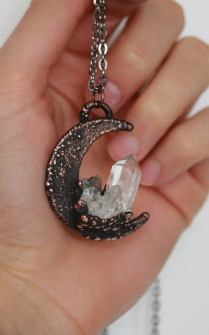 Moon Crystal Pendant Necklace