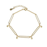 Moon Beads 925 Sterling Silver Bracelet with Irregular Pendants