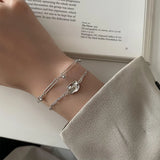 Moon Beads 925 Sterling Silver Bracelet with Irregular Pendants