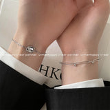 Moon Beads 925 Sterling Silver Bracelet with Irregular Pendants