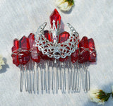 Moon Crystal Hair Comb Natural Crystal DIY Moon Wicca Accessories