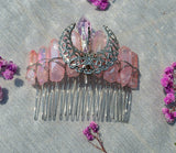 Moon Crystal Hair Comb Natural Crystal DIY Moon Wicca Accessories