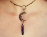 Moon Quartz Choker Crystal Necklace Hippie