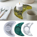 Moon-shaped Resin Candle Holder Silicone Mold for Epoxy DIY Family Decor
