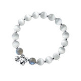 Moonlight Opal Bells 925 Silver Bracelet CZ Fine Jewelry