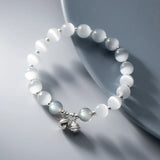 Moonlight Opal Bells 925 Silver Bracelet CZ Fine Jewelry