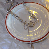 Moonlight Zircon Cross Tassel Necklace Hip-hop Unique Accessories