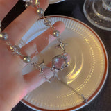 Moonlight Zircon Cross Tassel Necklace Hip-hop Unique Accessories