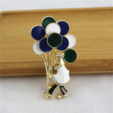 Moonlit Circus Clown Balloon Brooch