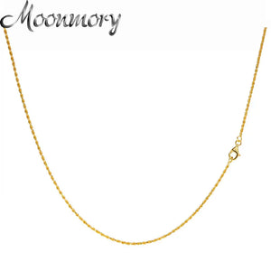 925 Silver Water Wave Chain Necklace 24K Plated