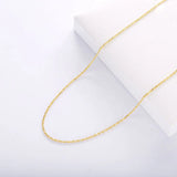 925 Silver Water Wave Chain Necklace 24K Plated