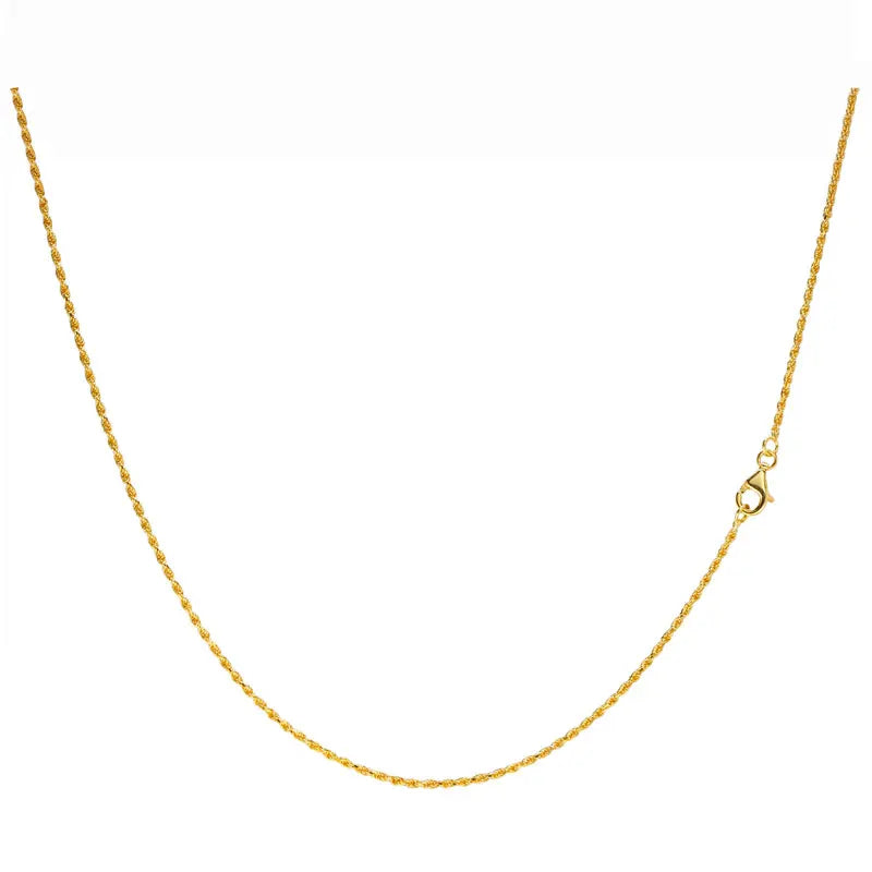 925 Silver Water Wave Chain Necklace 24K Plated