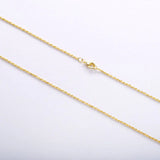 925 Silver Water Wave Chain Necklace 24K Plated