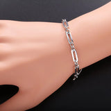 925 Silver Big Chain Bracelet Unisex Paperclip Large Bracelet