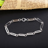 925 Silver Big Chain Bracelet Unisex Paperclip Large Bracelet