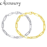 925 Silver Big Chain Bracelet Unisex Paperclip Large Bracelet