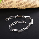 925 Silver Big Chain Bracelet Unisex Paperclip Large Bracelet