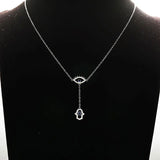 925 Silver Evil Eye Necklace Palm Pendant Chain Jewelry