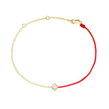 925 Silver Red Rope Bracelet CZ Pop Jewelry