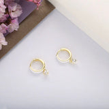 925 Silver Enamel Hoop Earrings Crystal Pendant Pop Party Jewelry