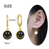 925 Silver Smile Drop Earring Colorful Party Eardrop Jewelry Christmas Gift