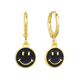 925 Silver Smile Drop Earring Colorful Party Eardrop Jewelry Christmas Gift