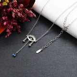 Sterling Silver Evil Eye Necklace Crystal Water Drop Pendant