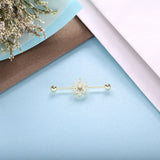 925 Silver Flower Barbell Stud Earrings for Women Piercing