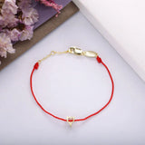 925 Silver Heart Crystal Red Rope Bracelet CZ Band Christmas Gift
