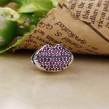 925 Silver Kiss Beads Red Crystal Charms Bracelet Gift