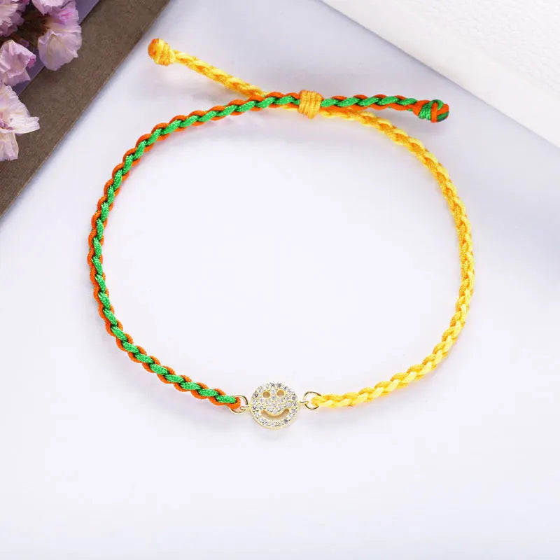 925 Silver Multicolor Rope Bracelet for Women