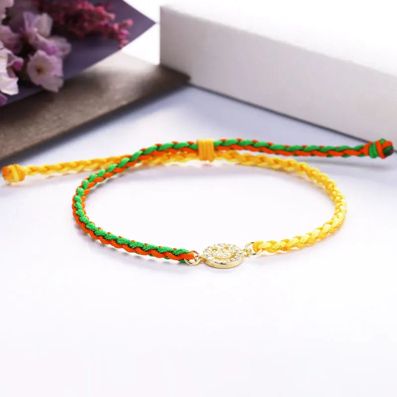 925 Silver Multicolor Rope Bracelet for Women