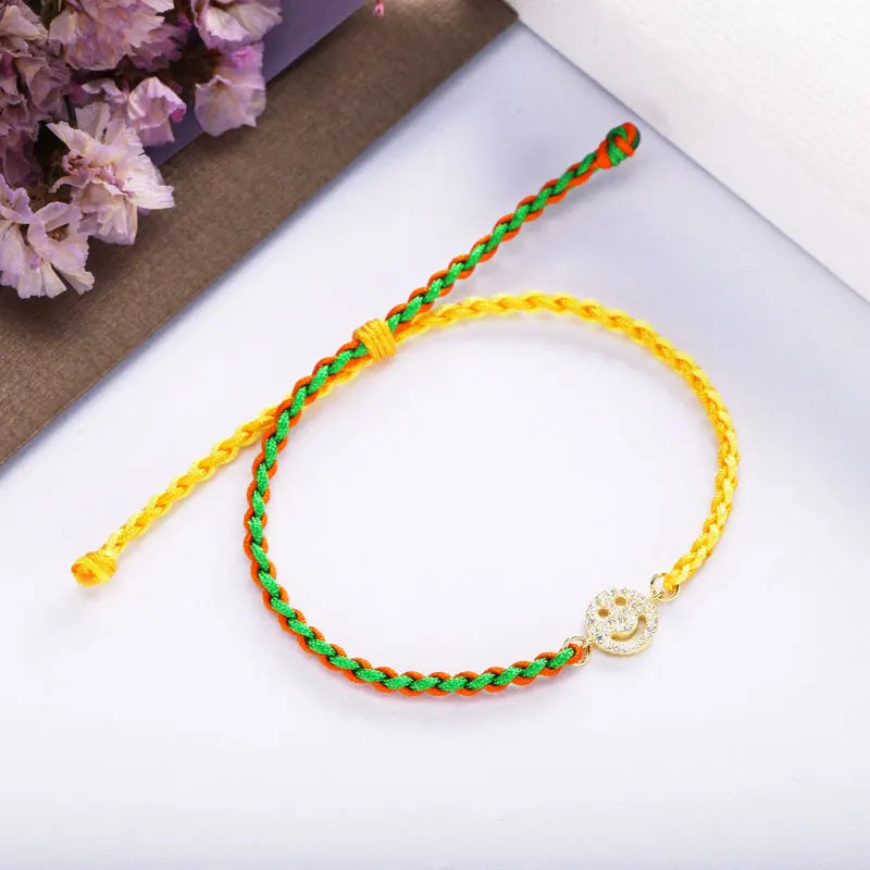 925 Silver Multicolor Rope Bracelet for Women