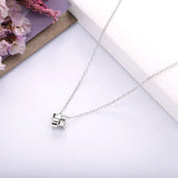 925 Silver Love Knot Necklace Crystal Zircon Chain Jewelry