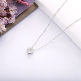 925 Silver Love Knot Necklace Crystal Zircon Chain Jewelry