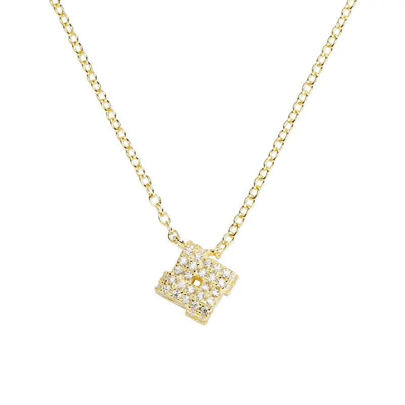 925 Silver Love Knot Necklace Crystal Zircon Chain Jewelry