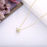 925 Silver Love Knot Necklace Crystal Zircon Chain Jewelry