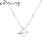 925 Silver Planet Trajectory Pearl Necklace for Women