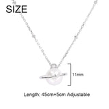 925 Silver Planet Trajectory Pearl Necklace for Women