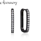 925 Silver Huggie Hoop Earrings Clear Zircon Wedding Party Jewelry