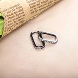 925 Silver Huggie Hoop Earrings Clear Zircon Wedding Party Jewelry