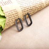 925 Silver Huggie Hoop Earrings Clear Zircon Wedding Party Jewelry