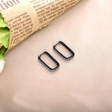 925 Silver Huggie Hoop Earrings Clear Zircon Wedding Party Jewelry