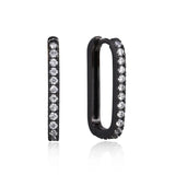925 Silver Huggie Hoop Earrings Clear Zircon Wedding Party Jewelry