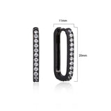925 Silver Huggie Hoop Earrings Clear Zircon Wedding Party Jewelry