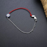 925 Silver Round Eye Red Rope Bracelet For Women Chain Jewelry Gift